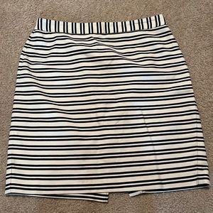 Loft black and white striped skirt